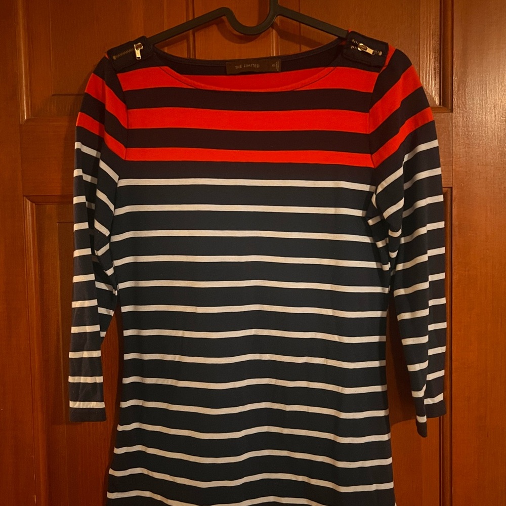 The Limited Red and Navy Striped Top